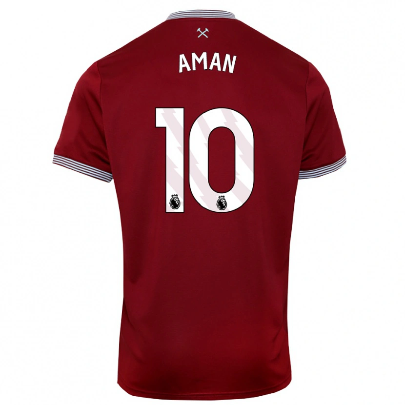 Danxen Kinder Abdulkareem Aman #10 Burgunderrot Weiß Heimtrikot Trikot 2025/26 T-Shirt