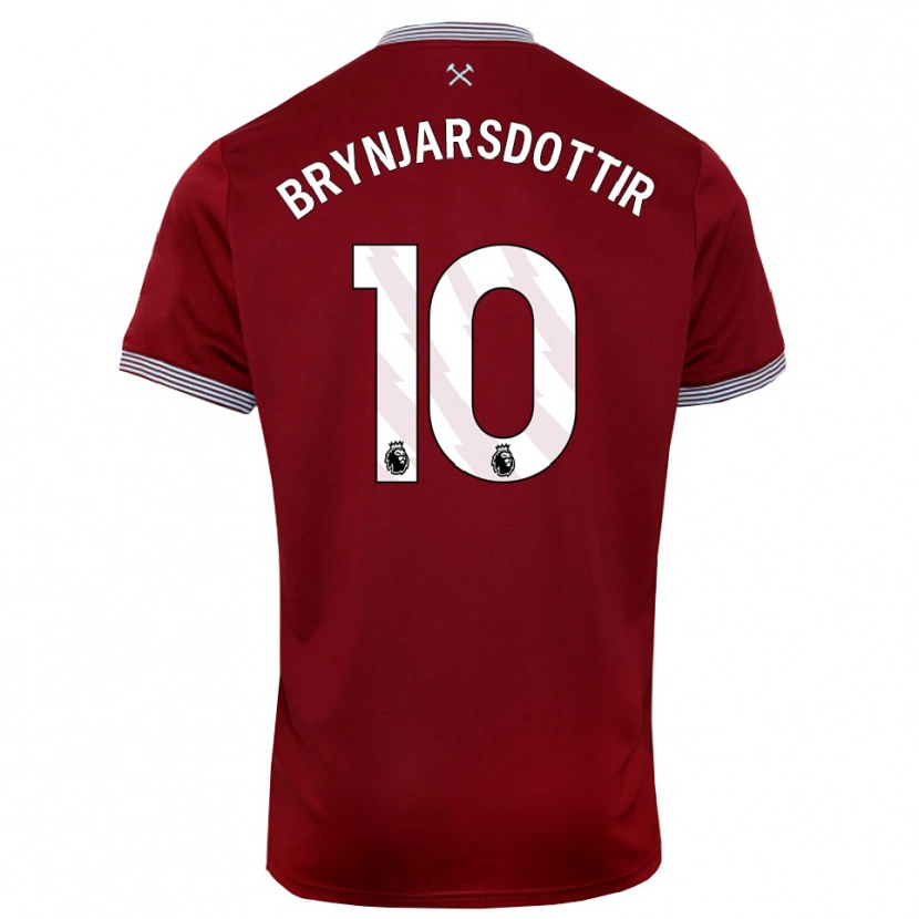 Danxen Kinder Dagný Brynjarsdóttir #10 Burgunderrot Weiß Heimtrikot Trikot 2025/26 T-Shirt