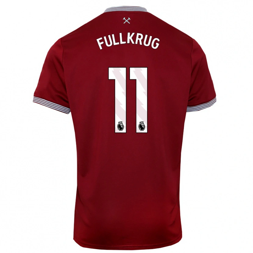 Danxen Kinder Niclas Füllkrug #11 Burgunderrot Weiß Heimtrikot Trikot 2025/26 T-Shirt