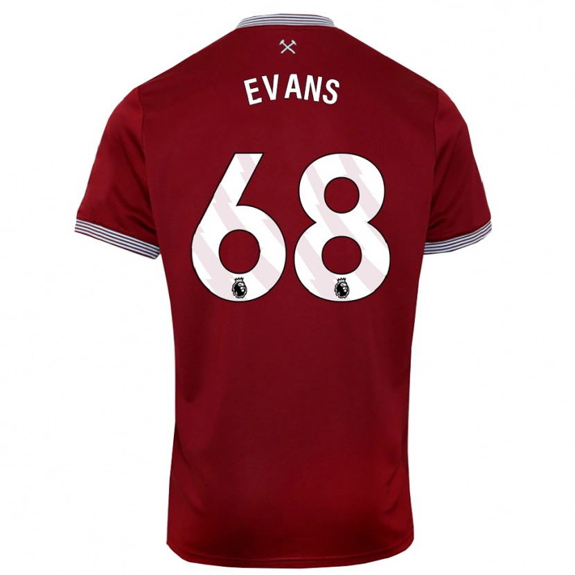 Danxen Kinder Isaac Evans #68 Burgunderrot Weiß Heimtrikot Trikot 2025/26 T-Shirt