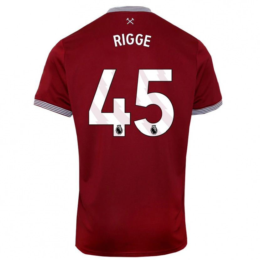 Danxen Kinder Daniel Rigge #45 Burgunderrot Weiß Heimtrikot Trikot 2025/26 T-Shirt