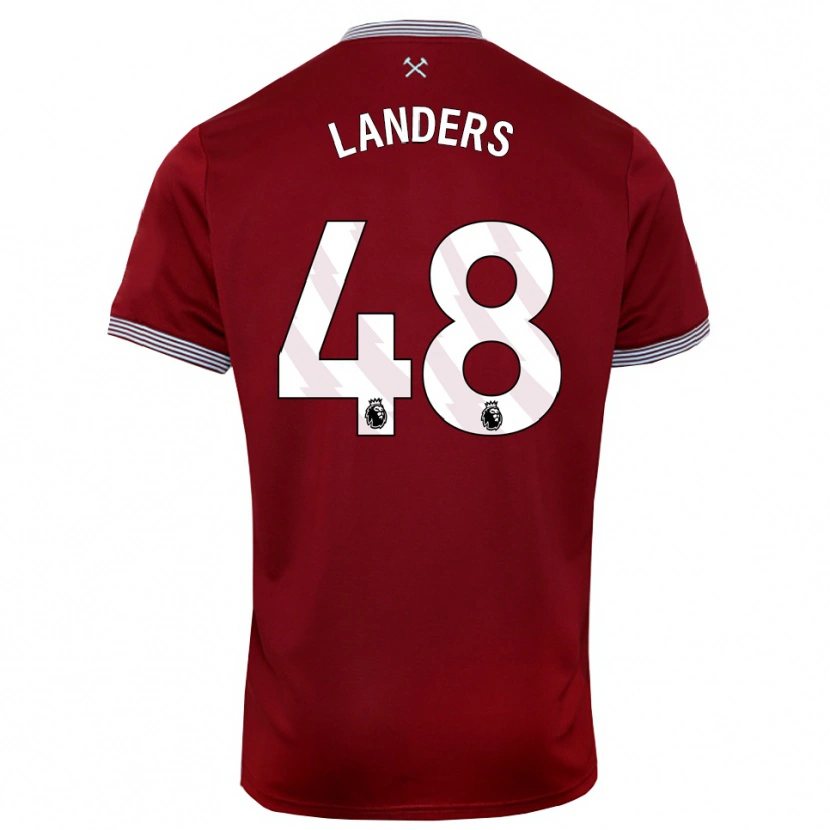 Danxen Kinder Josh Landers #48 Burgunderrot Weiß Heimtrikot Trikot 2025/26 T-Shirt