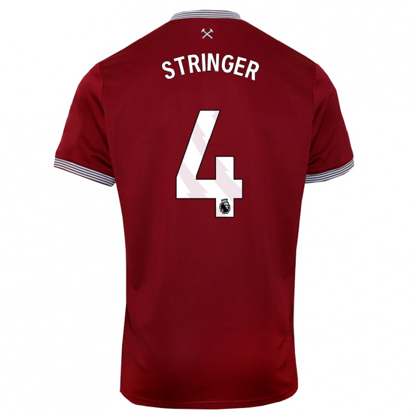 Danxen Kinder Abbey Leigh Stringer #4 Burgunderrot Weiß Heimtrikot Trikot 2025/26 T-Shirt