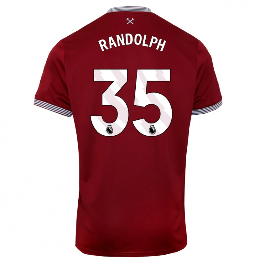 Danxen Kinder Darren Randolph #35 Burgunderrot Weiß Heimtrikot Trikot 2025/26 T-Shirt