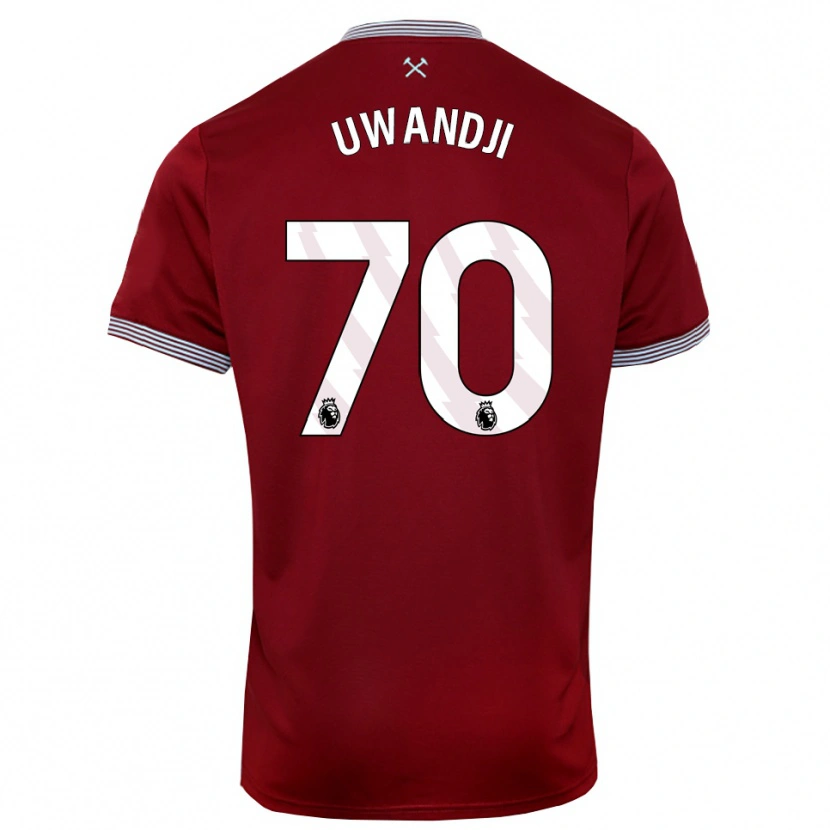 Danxen Kinder Blaise Uwandji #70 Burgunderrot Weiß Heimtrikot Trikot 2025/26 T-Shirt