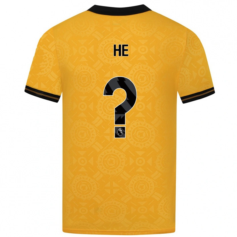 Danxen Kinder Dongda He #0 Gelb Schwarz Heimtrikot Trikot 2025/26 T-Shirt