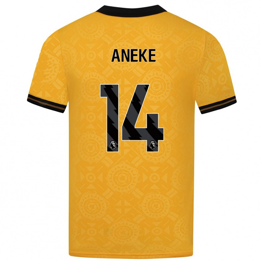 Danxen Kinder Aaron Aneke #14 Gelb Schwarz Heimtrikot Trikot 2025/26 T-Shirt