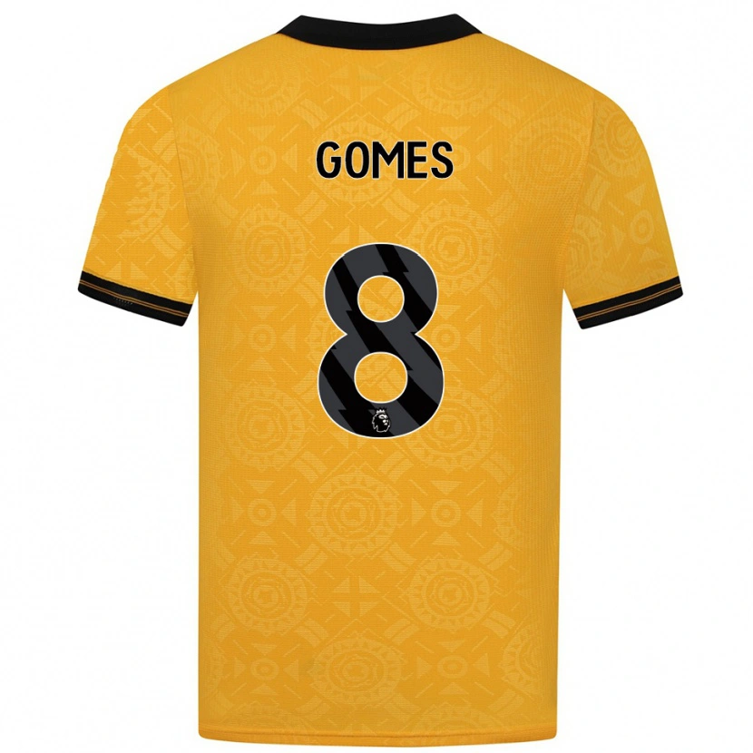 Danxen Kinder João Gomes #8 Gelb Schwarz Heimtrikot Trikot 2025/26 T-Shirt
