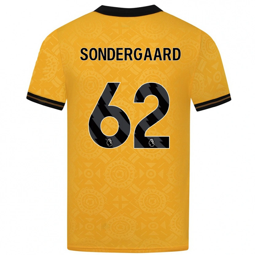 Danxen Kinder Andreas Sondergaard #62 Gelb Schwarz Heimtrikot Trikot 2025/26 T-Shirt