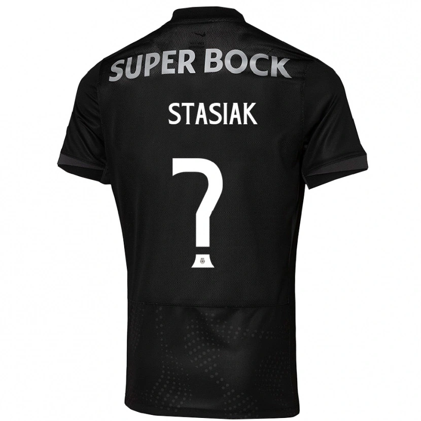 Danxen Kinder Jakub Stasiak #0 Schwarz Weiß Auswärtstrikot Trikot 2025/26 T-Shirt