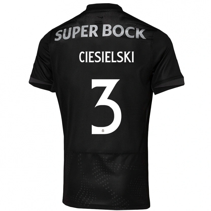 Danxen Kinder Daniel Ciesielski #3 Schwarz Weiß Auswärtstrikot Trikot 2025/26 T-Shirt