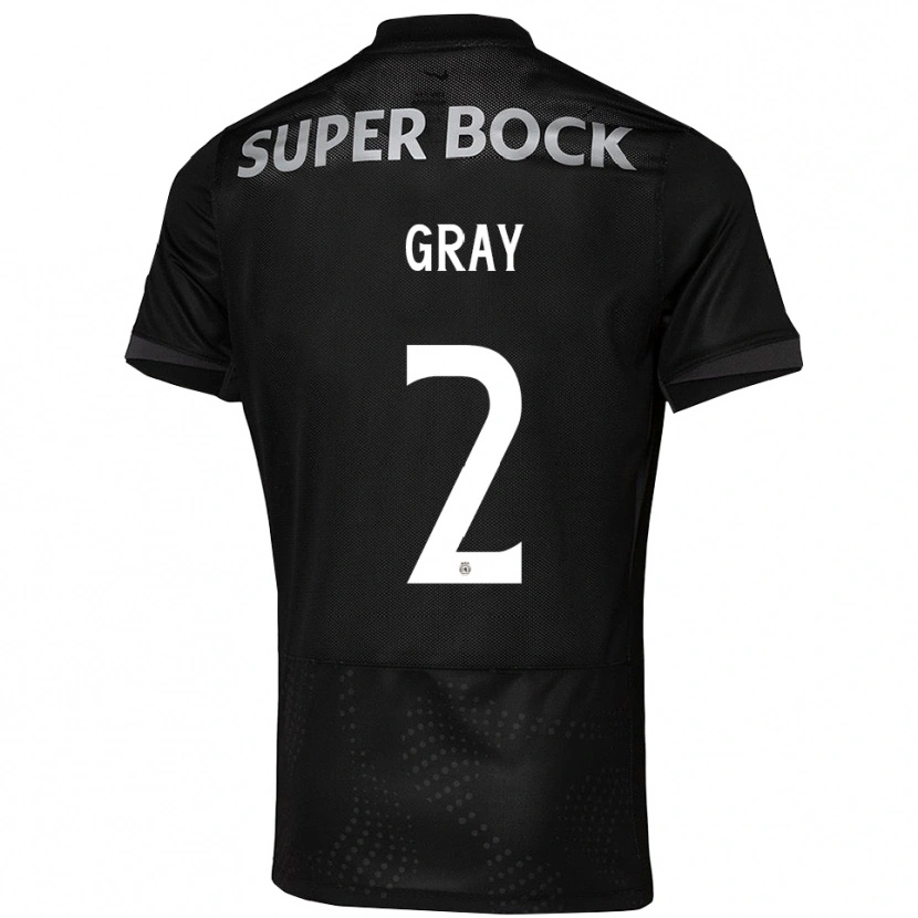 Danxen Kinder Jeneva Gray #2 Schwarz Weiß Auswärtstrikot Trikot 2025/26 T-Shirt