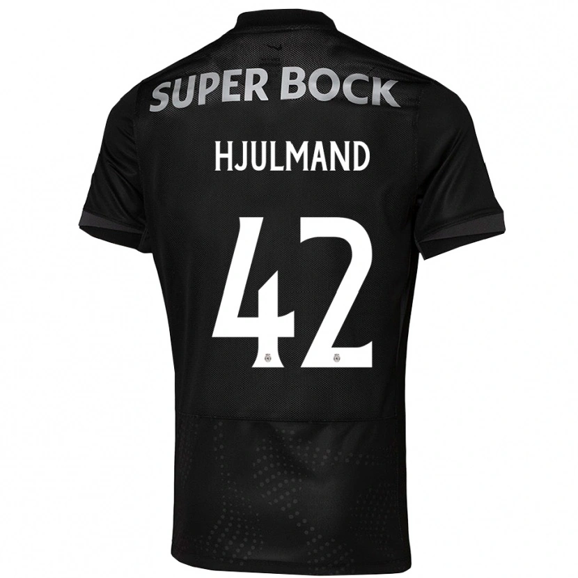 Danxen Kinder Morten Hjulmand #42 Schwarz Weiß Auswärtstrikot Trikot 2025/26 T-Shirt