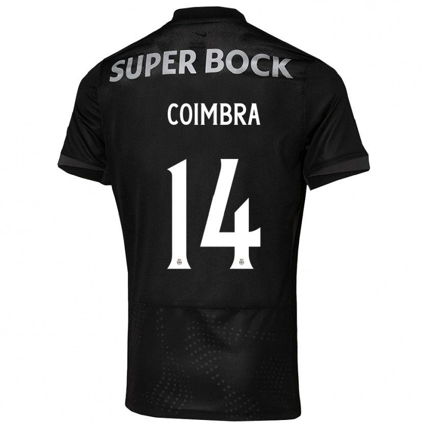 Danxen Kinder Telmo Coimbra #14 Schwarz Weiß Auswärtstrikot Trikot 2025/26 T-Shirt