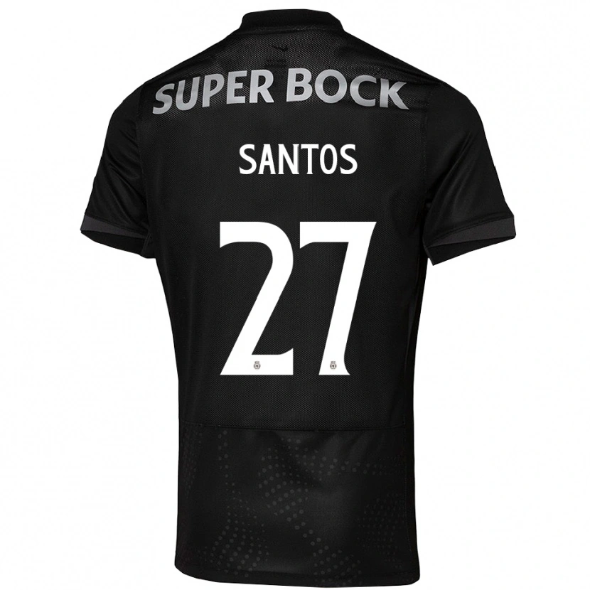 Danxen Kinder Alisson Santos #27 Schwarz Weiß Auswärtstrikot Trikot 2025/26 T-Shirt