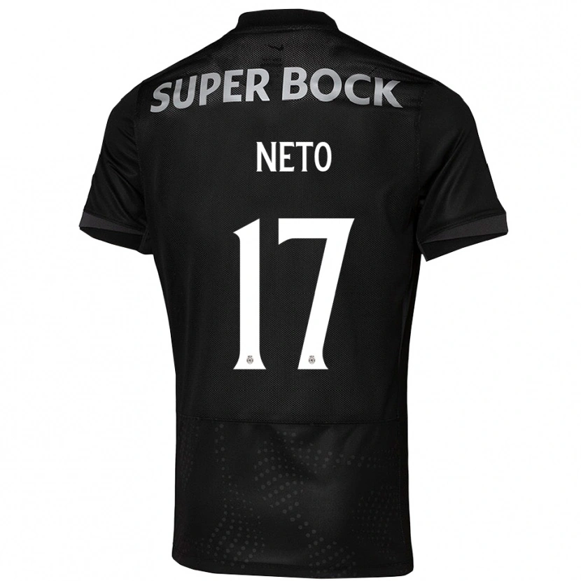 Danxen Kinder Cláudia Neto #17 Schwarz Weiß Auswärtstrikot Trikot 2025/26 T-Shirt