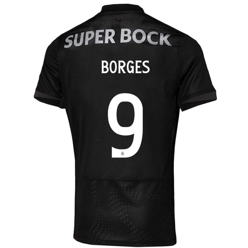 Danxen Kinder Ana Borges #9 Schwarz Weiß Auswärtstrikot Trikot 2025/26 T-Shirt