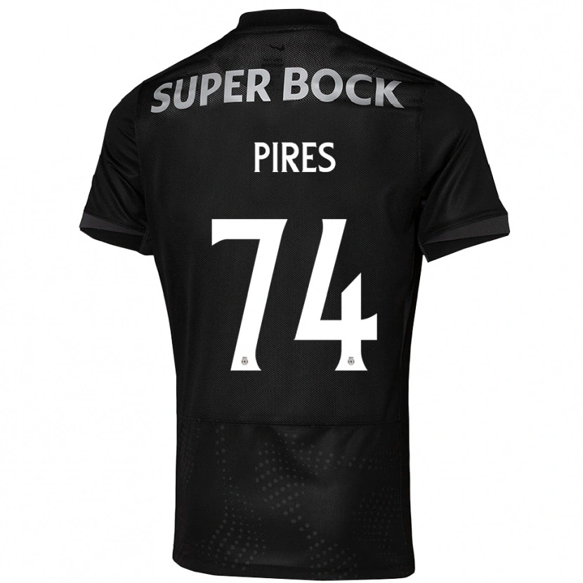 Danxen Kinder Guilherme Pires #74 Schwarz Weiß Auswärtstrikot Trikot 2025/26 T-Shirt