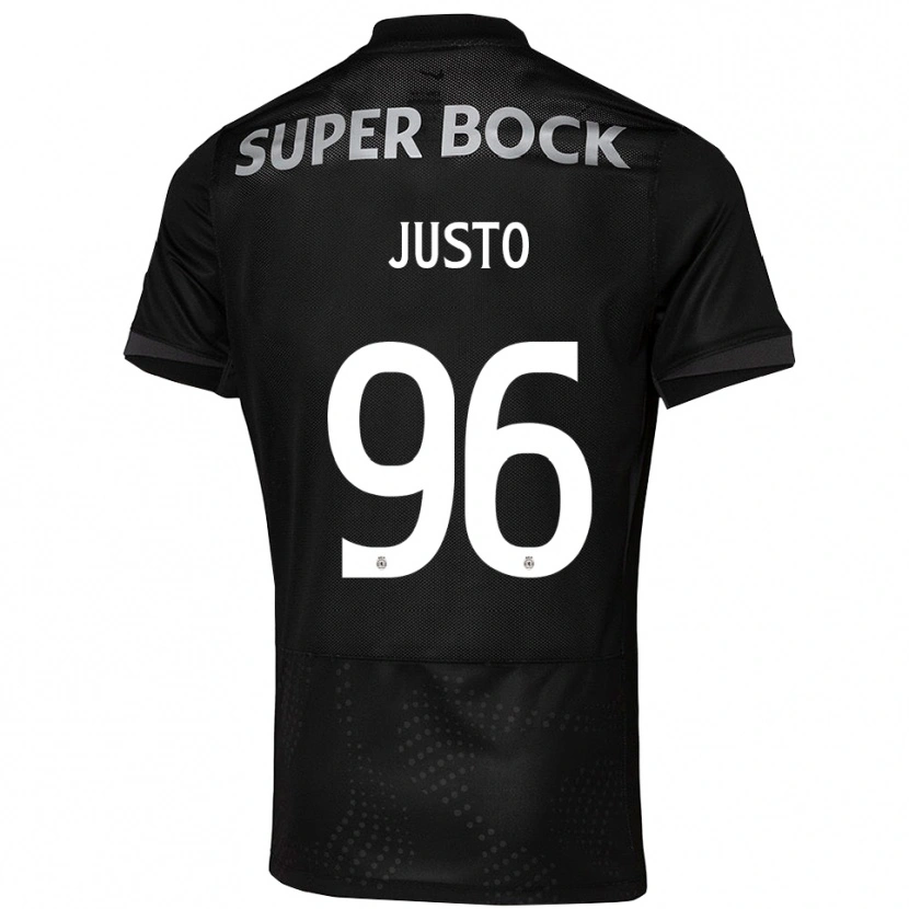 Danxen Kinder Samuel Justo #96 Schwarz Weiß Auswärtstrikot Trikot 2025/26 T-Shirt