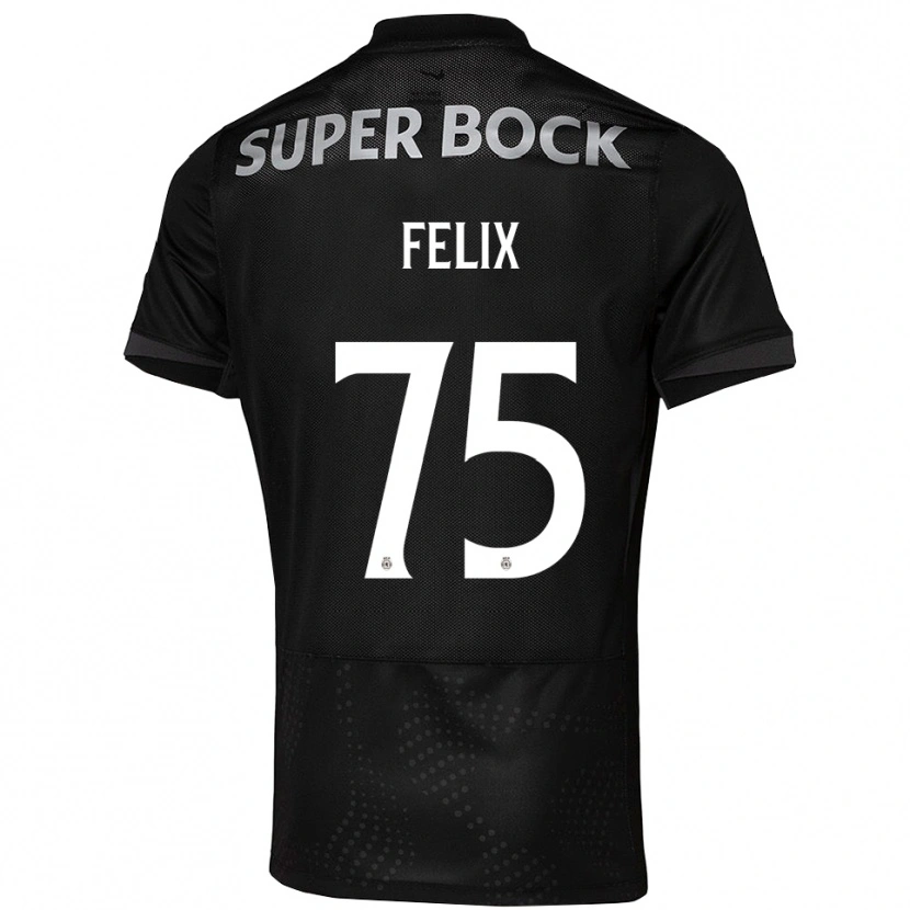 Danxen Kinder Vando Félix #75 Schwarz Weiß Auswärtstrikot Trikot 2025/26 T-Shirt