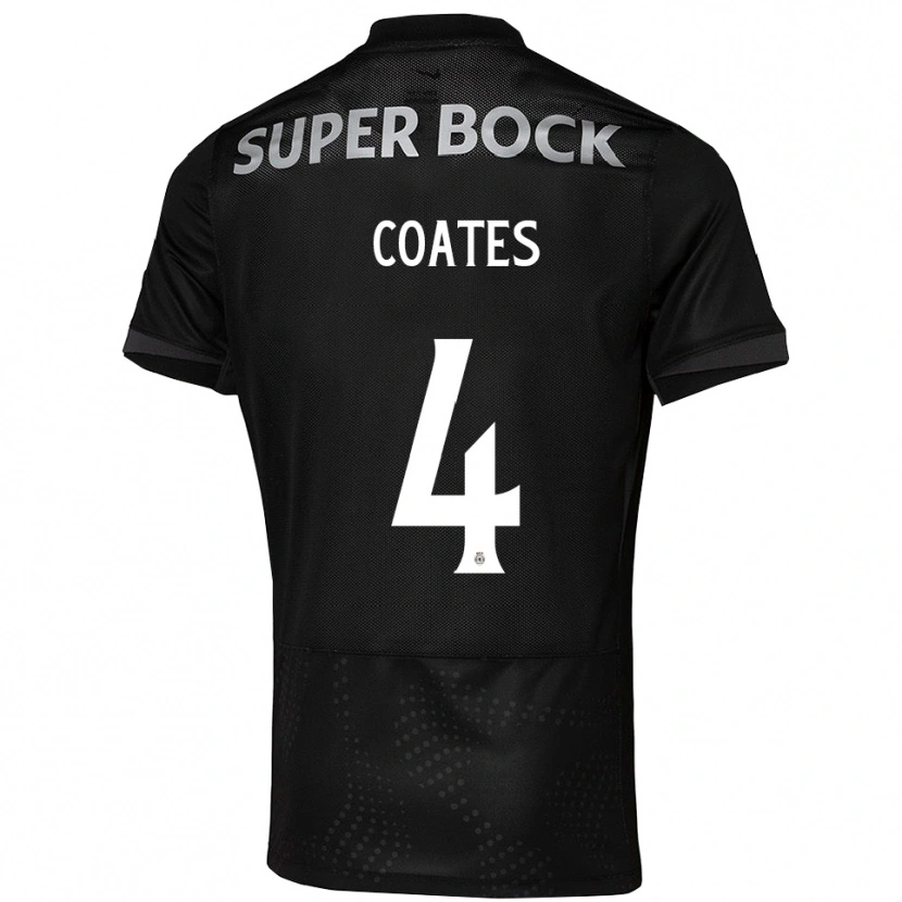 Danxen Kinder Sebastian Coates #4 Schwarz Weiß Auswärtstrikot Trikot 2025/26 T-Shirt