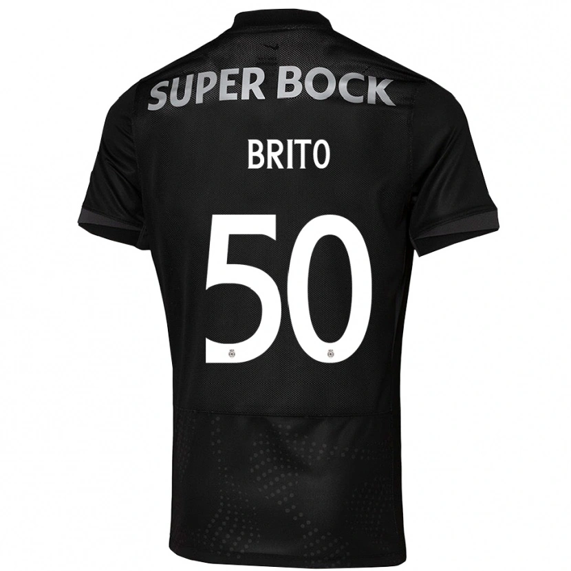 Danxen Kinder Alexandre Brito #50 Schwarz Weiß Auswärtstrikot Trikot 2025/26 T-Shirt