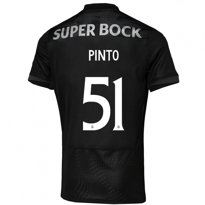Danxen Kinder Diogo Pinto #51 Schwarz Weiß Auswärtstrikot Trikot 2025/26 T-Shirt