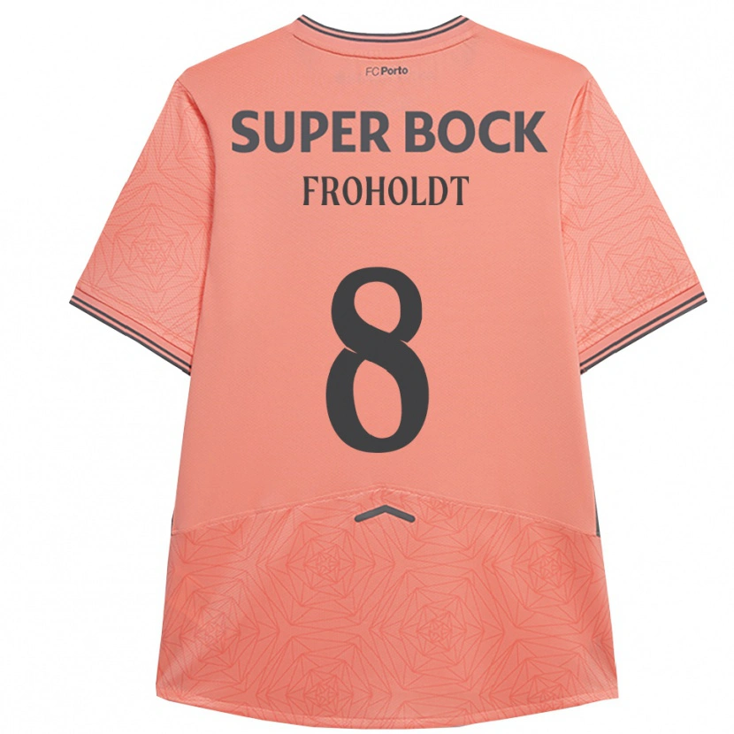 Danxen Kinder Victor Froholdt #8 Rosa Marineblau Auswärtstrikot Trikot 2025/26 T-Shirt