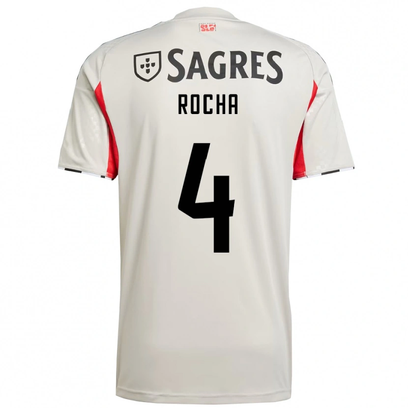 Danxen Kinder Diogo Rocha #4 Creme Weiß Rot Auswärtstrikot Trikot 2025/26 T-Shirt