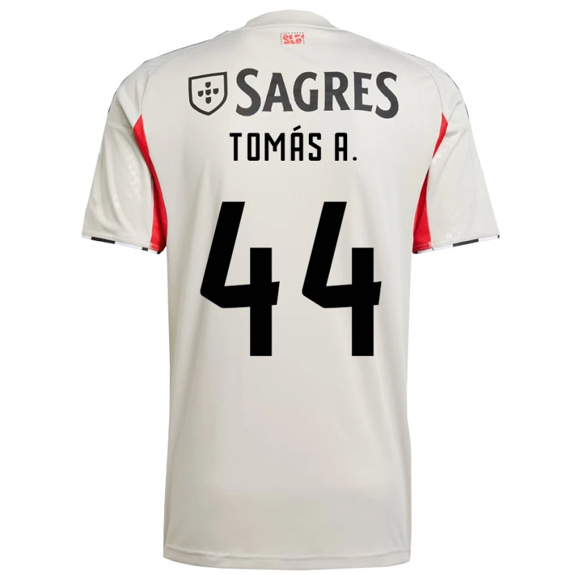 Danxen Kinder Tomás Araújo #44 Creme Weiß Rot Auswärtstrikot Trikot 2025/26 T-Shirt