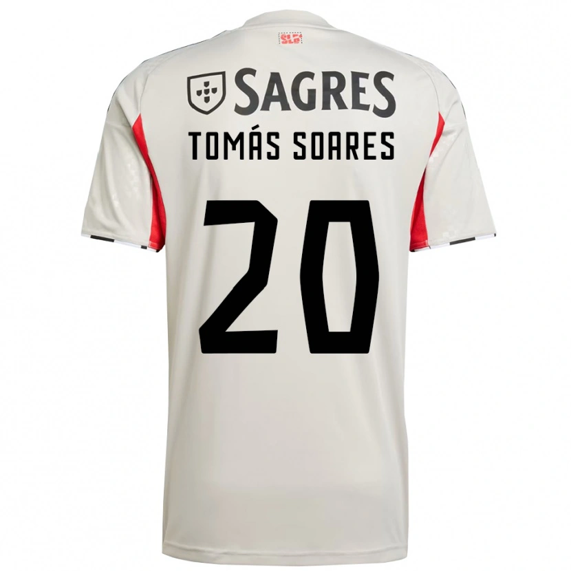 Danxen Kinder Tomás Soares #20 Creme Weiß Rot Auswärtstrikot Trikot 2025/26 T-Shirt