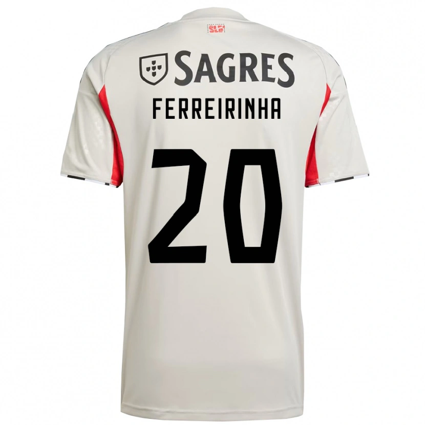 Danxen Kinder Afonso Ferreirinha #20 Creme Weiß Rot Auswärtstrikot Trikot 2025/26 T-Shirt