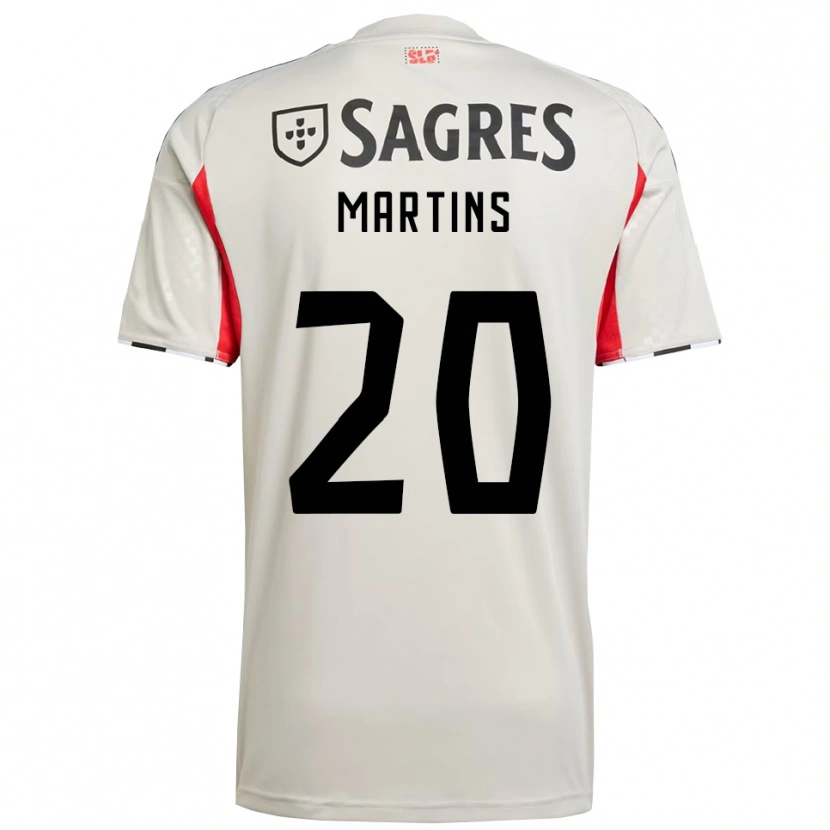 Danxen Kinder Lara Martins #20 Creme Weiß Rot Auswärtstrikot Trikot 2025/26 T-Shirt