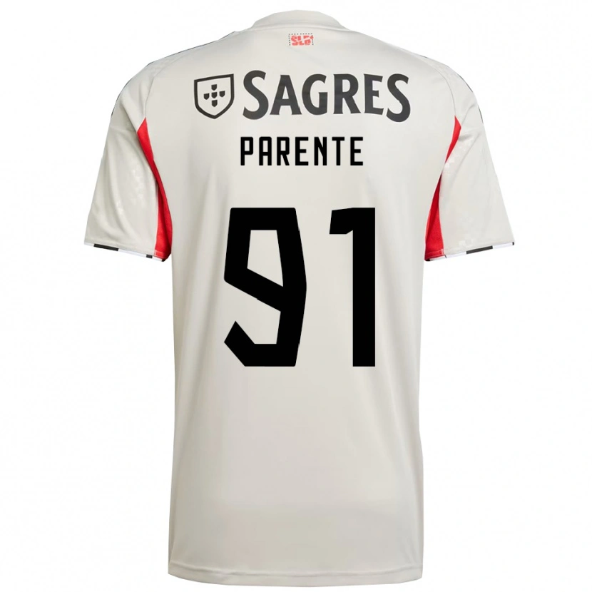 Danxen Kinder Tiago Parente #91 Creme Weiß Rot Auswärtstrikot Trikot 2025/26 T-Shirt