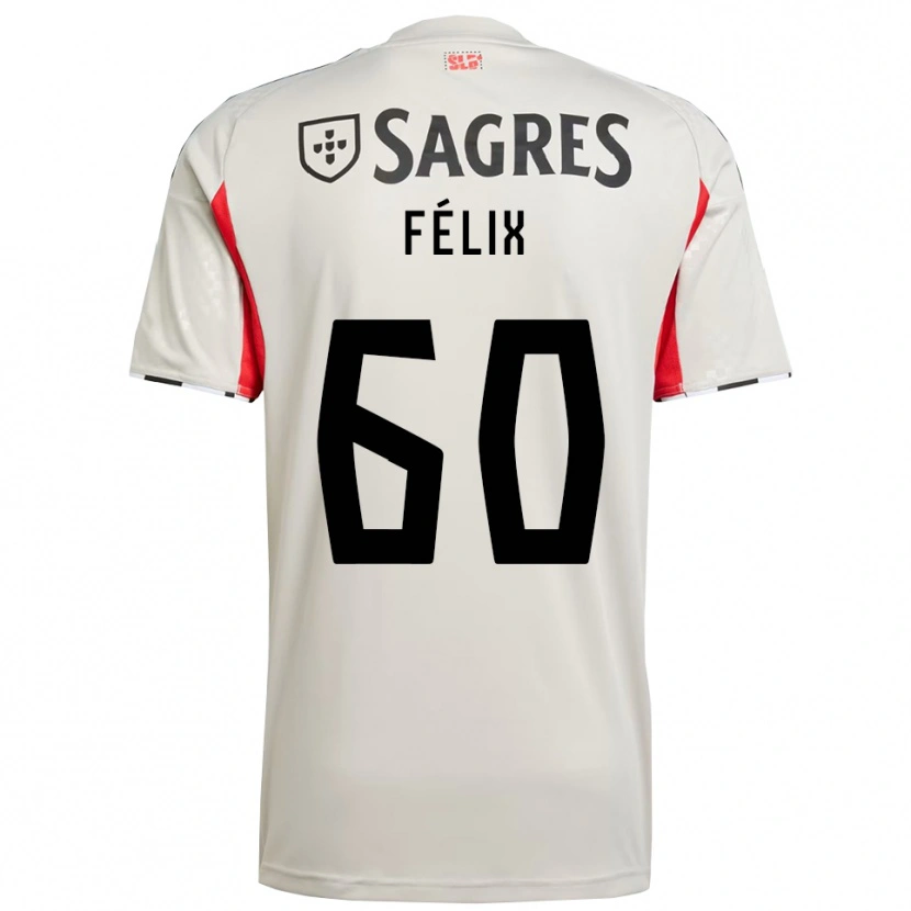 Danxen Kinder Nuno Félix #60 Creme Weiß Rot Auswärtstrikot Trikot 2025/26 T-Shirt