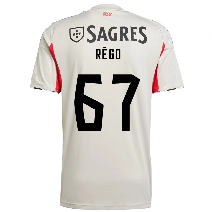 Danxen Kinder Rodrigo Rêgo #67 Creme Weiß Rot Auswärtstrikot Trikot 2025/26 T-Shirt