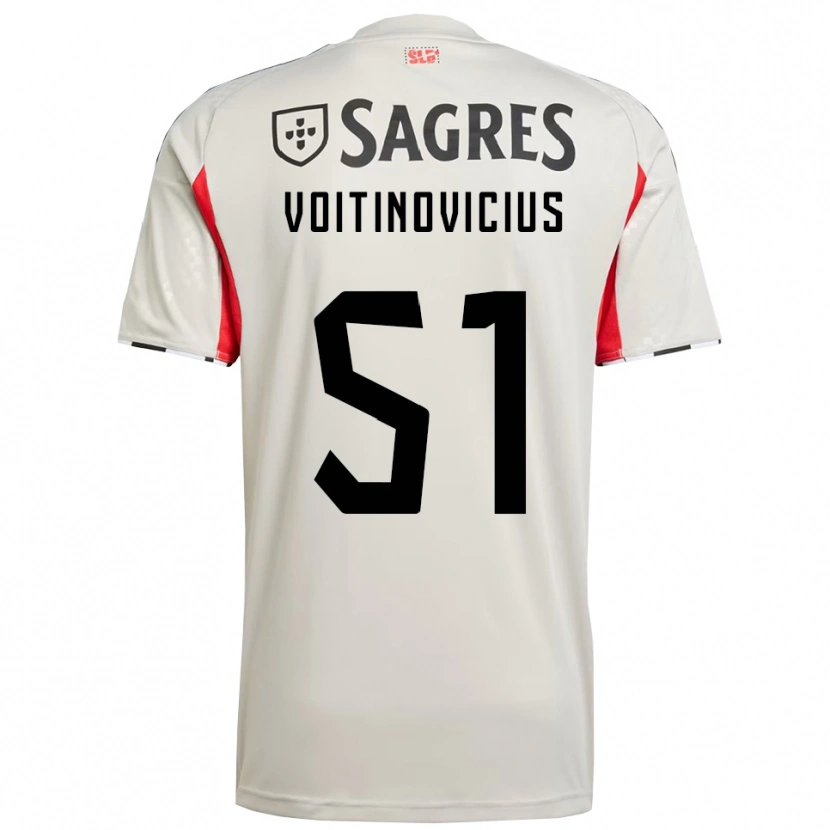 Danxen Kinder Arnas Voitinovičius #51 Creme Weiß Rot Auswärtstrikot Trikot 2025/26 T-Shirt