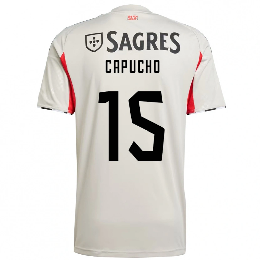 Danxen Kinder João Capucho #15 Creme Weiß Rot Auswärtstrikot Trikot 2025/26 T-Shirt
