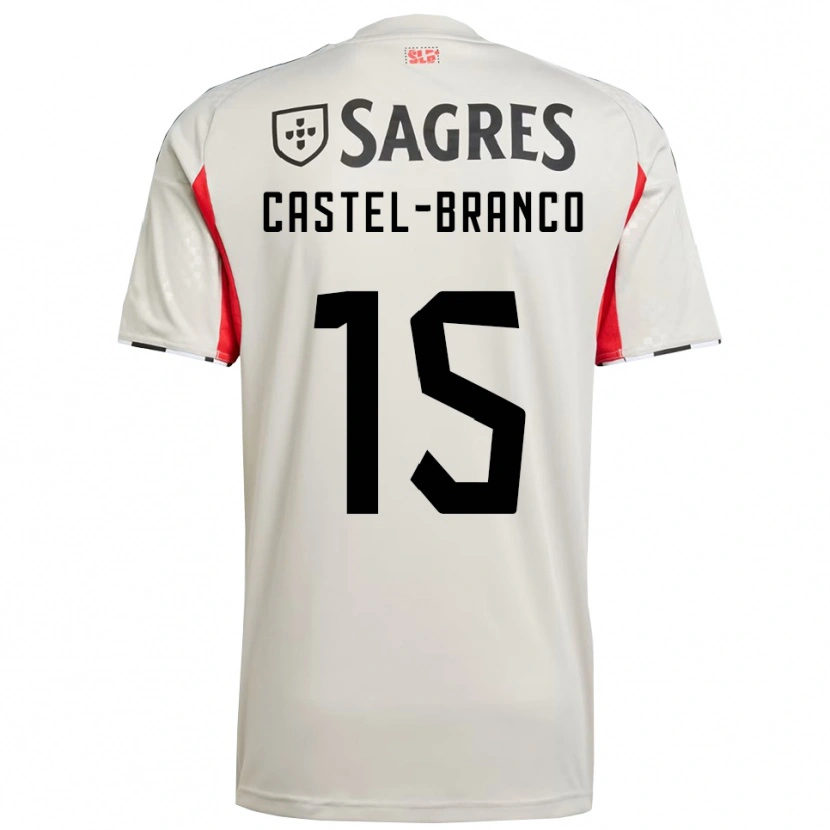 Danxen Kinder Diego Castel Branco #15 Creme Weiß Rot Auswärtstrikot Trikot 2025/26 T-Shirt