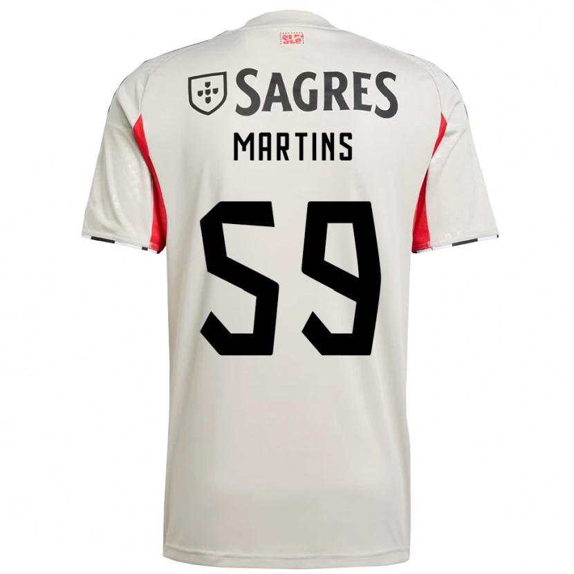 Danxen Kinder Leandro Martins #59 Creme Weiß Rot Auswärtstrikot Trikot 2025/26 T-Shirt
