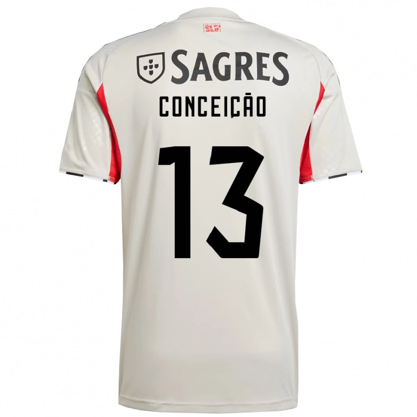 Danxen Kinder João Conceição #13 Creme Weiß Rot Auswärtstrikot Trikot 2025/26 T-Shirt