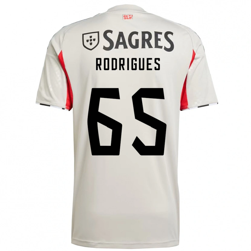 Danxen Kinder Rafael Rodrigues #65 Creme Weiß Rot Auswärtstrikot Trikot 2025/26 T-Shirt