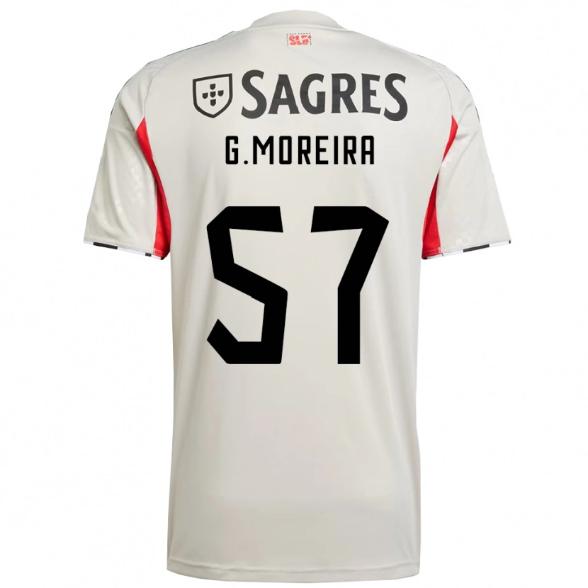 Danxen Kinder Gonçalo Moreira #57 Creme Weiß Rot Auswärtstrikot Trikot 2025/26 T-Shirt