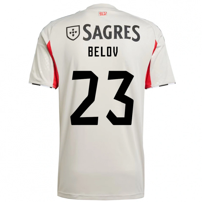 Danxen Kinder Sevastian Belov #23 Creme Weiß Rot Auswärtstrikot Trikot 2025/26 T-Shirt