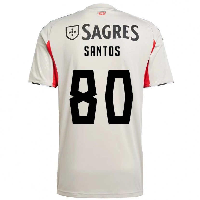 Danxen Kinder Pedro Santos #80 Creme Weiß Rot Auswärtstrikot Trikot 2025/26 T-Shirt