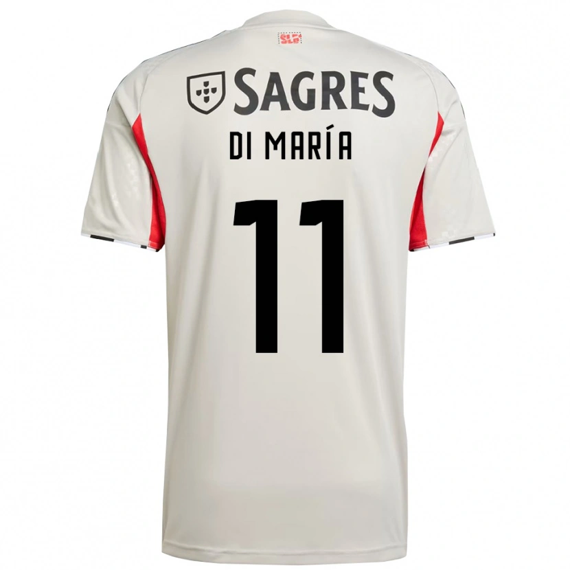 Danxen Kinder Angel Di Maria #11 Creme Weiß Rot Auswärtstrikot Trikot 2025/26 T-Shirt