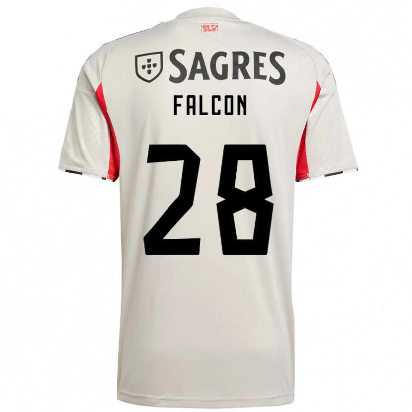 Danxen Kinder Andrea Falcón #28 Creme Weiß Rot Auswärtstrikot Trikot 2025/26 T-Shirt