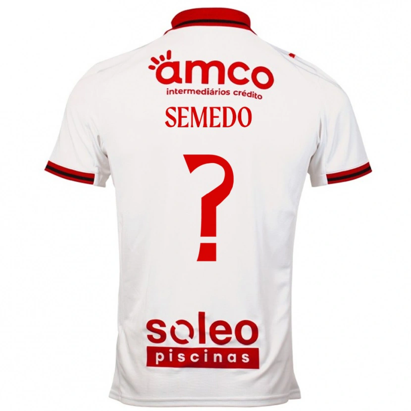 Danxen Kinder Nuno Semedo #0 Weiß Rot Auswärtstrikot Trikot 2025/26 T-Shirt