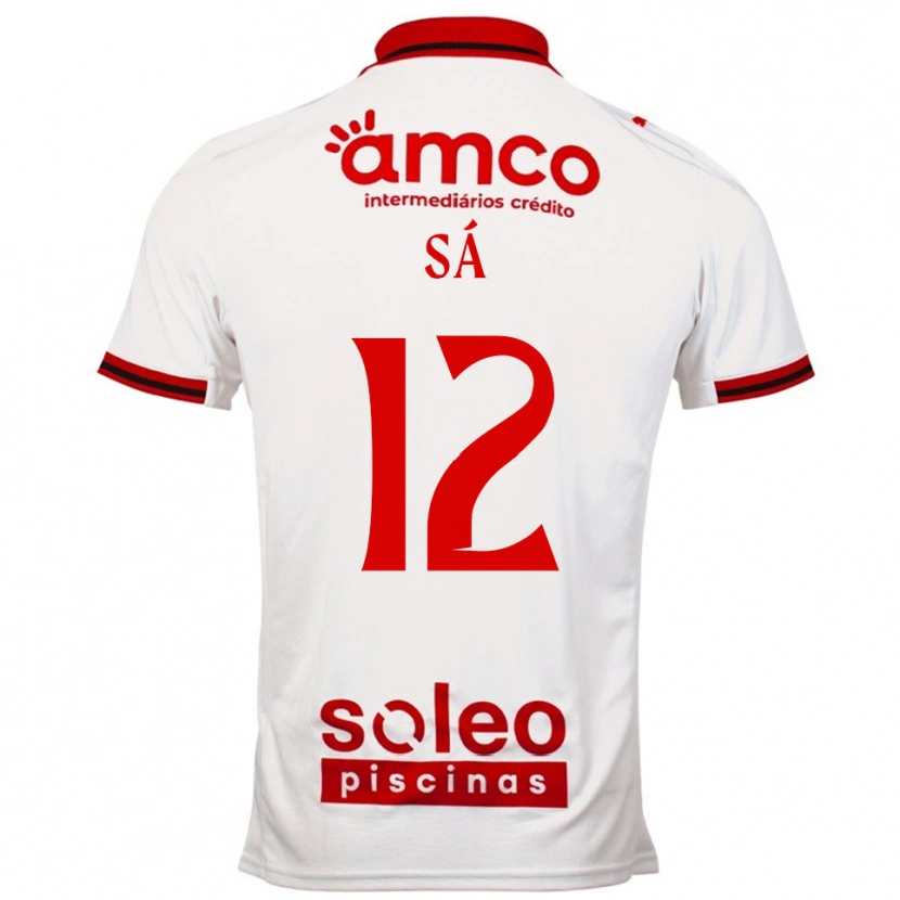 Danxen Kinder Tiago Sá #12 Weiß Rot Auswärtstrikot Trikot 2025/26 T-Shirt
