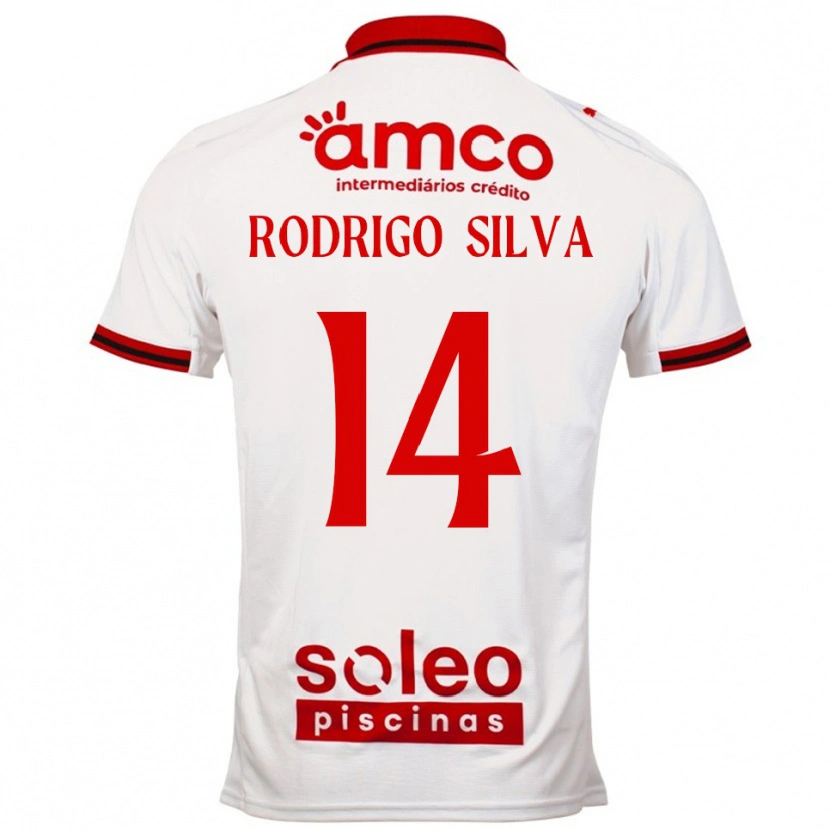 Danxen Kinder Rodrigo Silva #14 Weiß Rot Auswärtstrikot Trikot 2025/26 T-Shirt